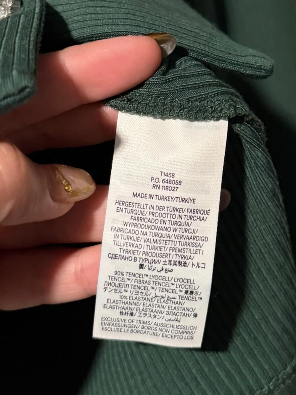 Boden Jewelled Button Ribbed Shirt In Green Size 6 - Picture 5 of 5